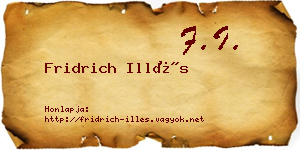 Fridrich Illés névjegykártya